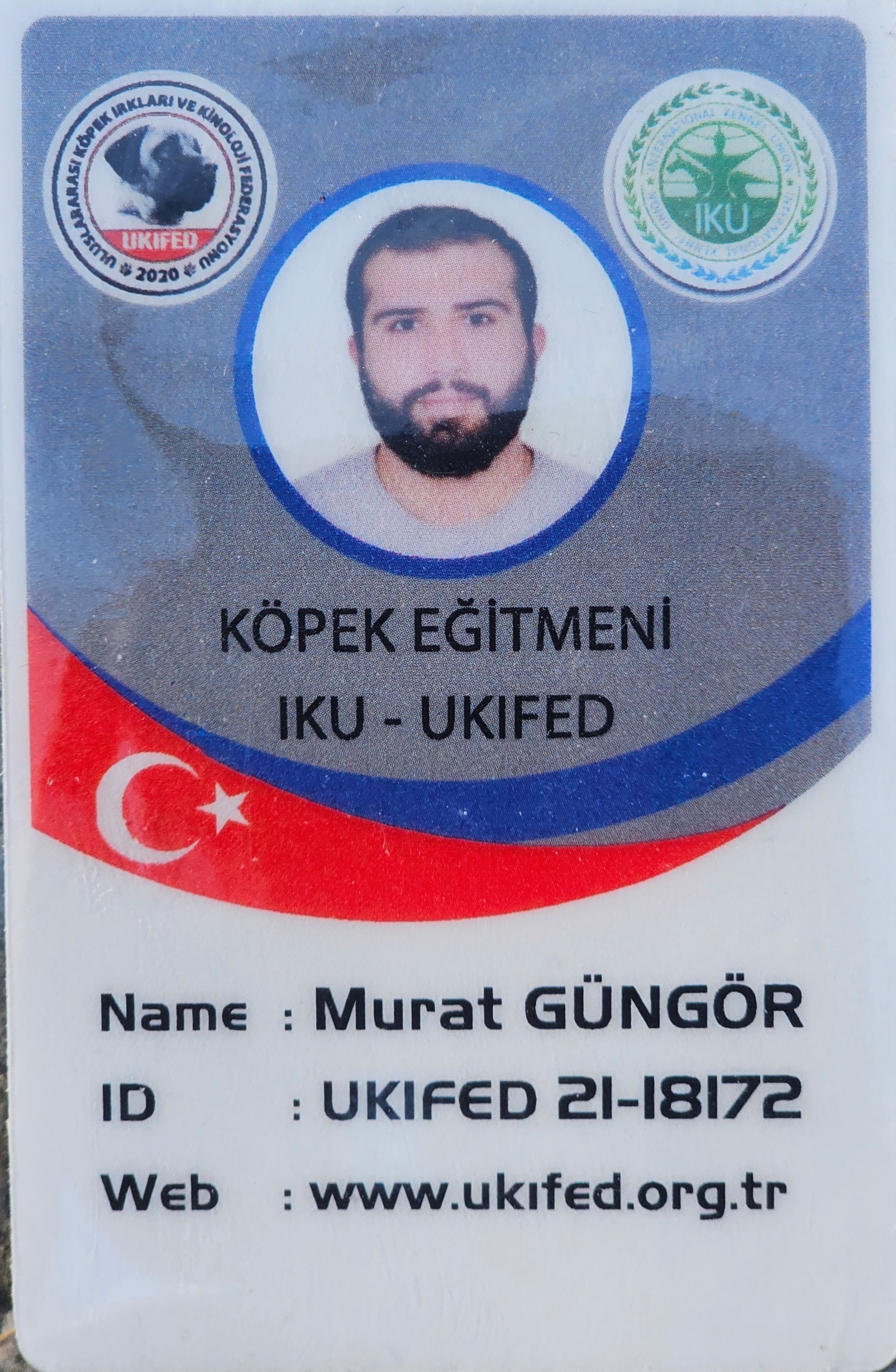 Murat Güngör UKIFED IKU Köpek Eğitmeni Kartı